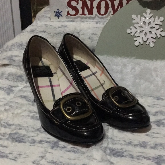 Coach Shoes - Coach Hillary crinkle patent leather heels